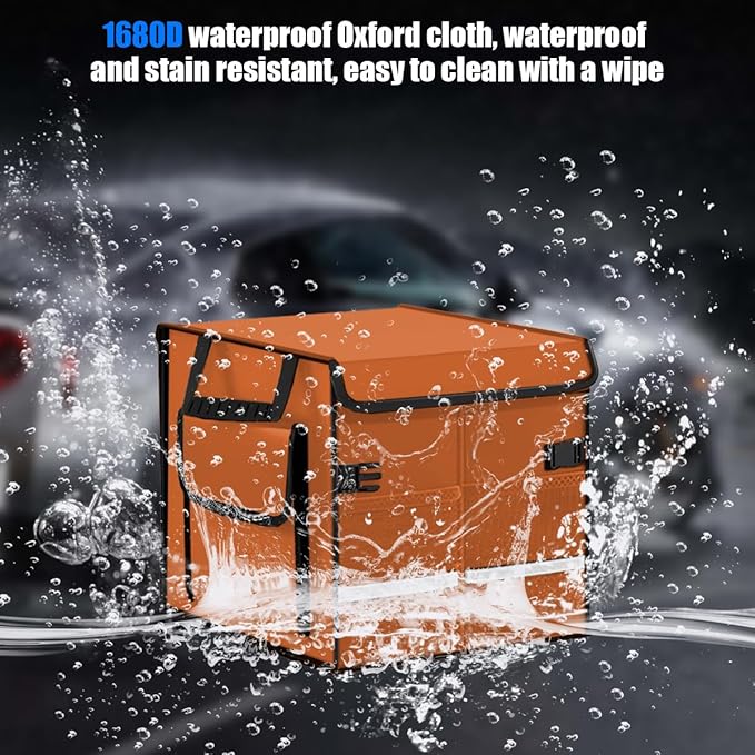 Car Trunk Organizer, Collapsible Multi Compartment Waterproof Sturdy Vehicle Trunk Container Box, Sturdy Automotive Interior S