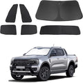TINGLU Window Shades for Ford Ranger 2019-2024 Accessories Car Side Full Windows Rear Triangular Windshield Sun Shade Sun UV Rays & Privacy Protection for Camping 6PCS
