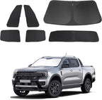 TINGLU Window Shades for Ford Ranger 2019-2024 Accessories Car Side Full Windows Rear Triangular Windshield Sun Shade Sun UV Rays & Privacy Protection for Camping 6PCS