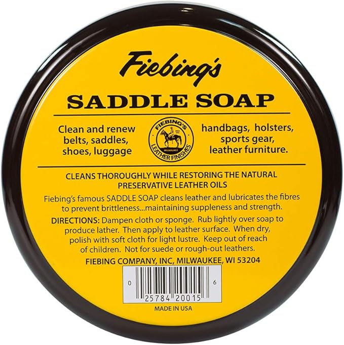 Fiebing's Yellow Saddle Soap for Leather (2 Pack, 12 oz Each) - Leather Cleaner & Conditioner to Soften, Protect & Restore Le
