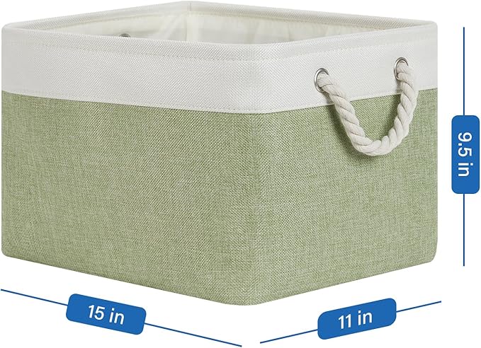 Temary Fabric Storage Baskets 4Pack Storage Bins Decorative Basket for Gift, Clothes Bin with Handles, Rectangle Baskets for 