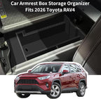 Center Console Tray Organizer Fits for RAV4 Accessories 2026 and 2026 RAV-4 Prime, Armrest Insert Container ABS Material Seco