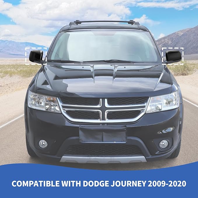 RAZPOY Rearview Mirror Cover Side Mirror Shell Trim Compatible with Dodge Journey 2009-2020, Black