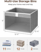 StorageWorks Closet Storage Bins, Large Storage Baskets with Clear Window and Handles, Foldable Fabric Organizer for Clothes,