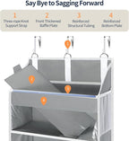 Yecaye 5 Tier Clear Over the Door Organizer Hanging, 5 Large Plastic Pockets and 10 Side Pockets Back of Door Organizer, 56lb