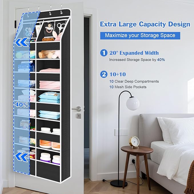 Univivi 6-Shelf Over Door Hanging Organizer Fabric Door Storage for Baby Nursery Nursery Closet Cabinet Wall Mount Hanging St