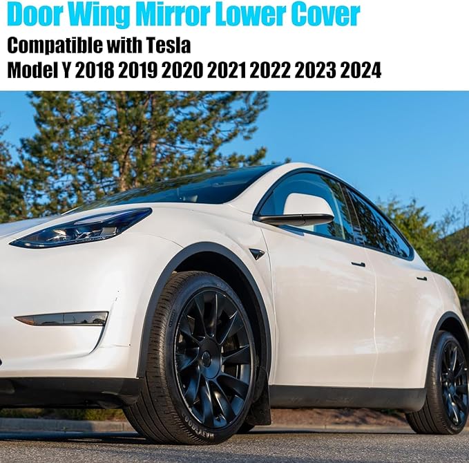 Jaronx Compatible with Tesla Model Y Mirror Holder Lower Cover 2018-2024, Left Driver Side Rearview Mirror Bracket Bottom Base Cover Replacement for Tesla Model Y Accessories 8202108