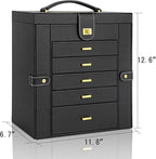 AKOZLIN Huge Jewelry Box Organizer Functional Extra Large Leather Jewelry Storage Case for Women Girls Ring Necklace Earring 