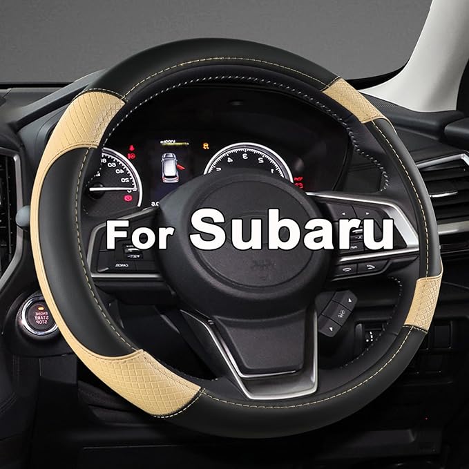 GIANT PANDA Customized Auto Steering Wheel Cover for Subaru Forester, Car Steering Wheel Cover for Subaru Outback and Crosstr