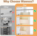 Hanging Closet Organizer 3 Shelf Collapsible Fabric Closet Organizers and Storage Hanging with Mesh Pocket for Clothes, Hangi