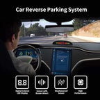 EKYLIN Wireless Car Parking Sensor, Reverse Radar System with 4 Parking Sensors, Wireless LED Distance Display with Sound Warning + 4 Gray Color Car Reverse Parking Sensors for Cars Vans RV Trailer