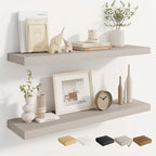 Dreamland 36 Inches Floating Shelves for Wall, 8" Deep Long Floating Shelves Set of 2, Large Display & Storage Shelf, Wall Sh