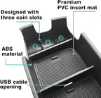 BestEvMod Center Console Organizer Armrest Storage Box & Lower Console Organizer 2PCS Compatible with Chevy Bolt EV Bolt EUV 2022-2025 Accessories(Armrest Tray+Lower Tray)
