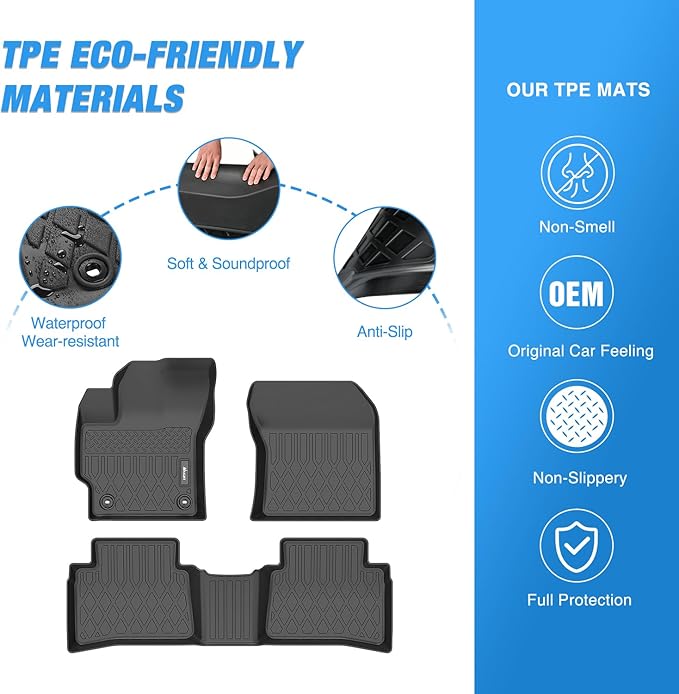 Nilight TPE Floor Mats for Toyota Corolla (Including Hybrid) 2020 2021 2022 2023 2024 2025 2026 All Weather Custom Fit Heavy Duty Floor Liners