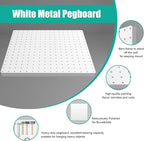 Peg Board, 16”×16”Large Heavy Duty Metal Pegboard Panels with Frame White PegBoard Display 4 Packs Peg Boards for Walls, Disp