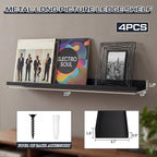 Pinkunn 4 Pack 36 Inch Metal Floating Picture Ledge Shelves, Wall Mounted Picture Shelf with Lip Heavy Duty Industrial Iron D