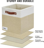Bagnizer Collapsible Fabric Storage Cube Bins with 2 Reinforced PU Handles, Foldable Storage Organizer Baskets for Closet, Sh
