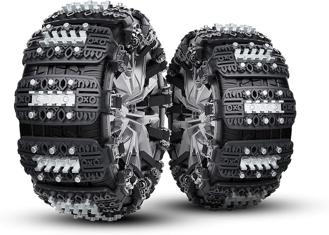 KYX Tire Chains for Car/SUV/Pickup Truks, Adjustable Universal Emergency Snow Chains for Tire, 8.7-11.1 inch, Small, 6 Pcs