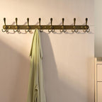 Dseap Coat Rack Wall Mount - 29.5” Long 8-Tri-Hooks Heavy Duty Coat Hanger Rail Wall Hooks for Hanging Coats Hats Clothing Cl