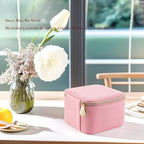 VLANDO Travel Jewelry Box Organizer – Portable PU Leather Jewelry Case with 6/8/12 Zippered Pouches, Compact Storage for Earr