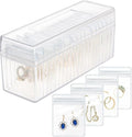 HOMEHIVE Acrylic Jewelry Box Organizer, Clear Jewelry Organizer and Storage with 20 Portable Anti Tarnish Jewelry bags, Trave