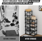 MHXW SXPN Bamboo Free Standing Shoe Rack Shelf Multi Tier Tall Wooden Stackable Shoes Rack Organizer for Closet Front Door En