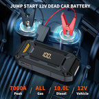 Acmount P120 Car Battery Jump Starter Portable, 7000A 12V Car Jumper Starter with Jump Box (All Gas/10.0L Diesel), LCD