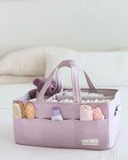 Lily Miles Baby Diaper Caddy Organizer, Wipeable Diaper Organizer Basket with 8 Pockets for Newborn Essentials, Baby Shower G