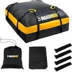MaxxHaul Waterproof Car Roof Bag (15 Cubic Feet) – Universal Rooftop Cargo Carrier for All Cars/SUVs, Includes Anti-Slip Mat, 8 Straps, 6 Door Hooks & Luggage Lock - Lightweight & Heavy Duty