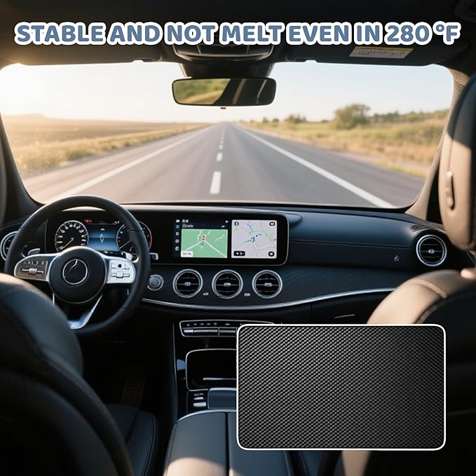 2Pack Dash Anti-Slip Mat, Sticky Pad for Car Dashboard, High Temperature Resistant Grid Style PU Dash Sticky Pad for Phone GP