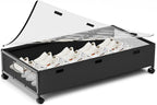 KITHELP Under Bed Storage Containers with Wheels, Underbed Shoe Storage Organizer with Removable Lids, Large Rolling Under Be
