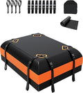 DEEAGLE Rooftop Cargo Carrier 15 Cubic Feet – Car Roof Cargo Bag for Vehicles Without Roof Rack – Waterproof Soft Car Top Carrier with Non-Slip Mat, 4 Door Hooks & 8 Reinforced Straps