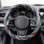 BDK Blue Woven Saddle Blanket Steering Wheel Cover for Cars SUV Van Truck Auto - Driver Grip 15 inch