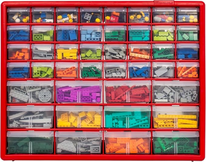 Akro-Mils 44-Drawer Plastic Drawer Storage Cabinet for Garage Organization, Bead Organizer, Building Bricks Storage, Teacher 
