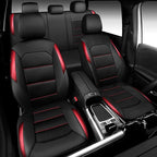 CAR PASS Memory 3D Foam Car Seat Covers Full Set, Breathable Mesh Thick Seat Covers for Car, Red Metal Film Leather Seat Cove