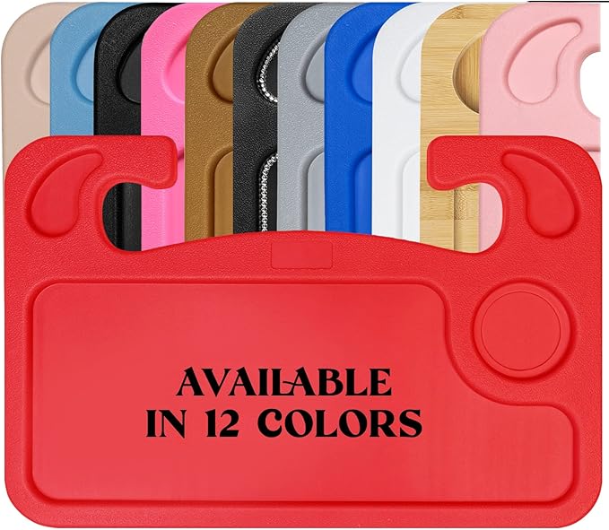 lebogner Steering Wheel Tray, Car Food Trays For Eating, Laptop, Tablet, iPad Or Notebook, Hook On Auto Steering Wheel Desk Table, Fits Most Vehicles Steering Wheels, Travel Car Accessories, Red