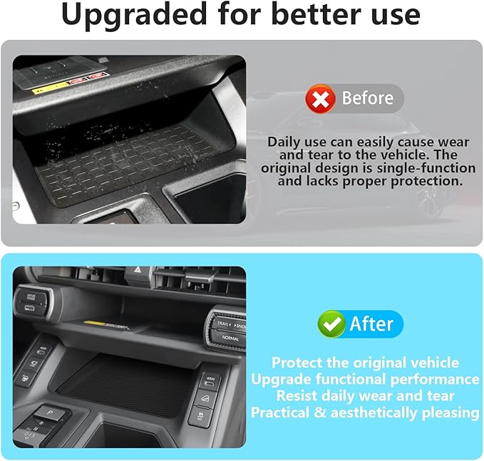 Silicone Liner Mat Compatible with for Toyota RAV4 2026 Anti-Slip Anti-Scratch Center Console Liner Pad Noise Reduction Cente