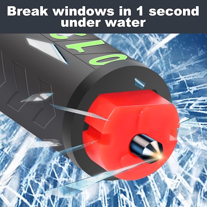 Upgraded 2026 Safe Hammer Glass Breaker Flashlight Car Parking Card, Seatbelt Cutter Window Breaker Emergency Escape Tool Gla