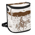 Cowboy Car Trash Can with Lid Leak Proof Car Trash Bag Waterproof Car Garbage Can, Polyester Trash Bin Hanging for Minivan SUV Truck