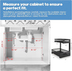 2 Pack 17IN Depth Under Sink Storage Organizer, Large 2-Tier Elegant Mesh Pull Out Shelf for Kitchen and Bathroom Cabinet Org