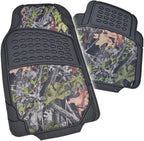 BDK Camo Car Seat Covers Full Set with Floor Mats – Complete Interior Protection Set, Realistic Green Forest Camouflage Patte