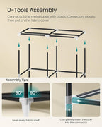 SONGMICS Portable Closet, Wardrobe Closet Organizer with Cover, 2 Hanging Rods and Shelves, 4 Side Pockets, 33.9 x 17.7 x 65.