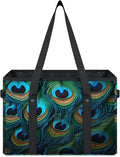 Reusable Grocery Bags Heavy Duty Shopping Bags Foldable Large Tote Bags with Long Handles & Hard Bottom