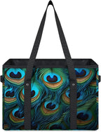 Reusable Grocery Bags Heavy Duty Shopping Bags Foldable Large Tote Bags with Long Handles & Hard Bottom