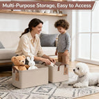 CHICVITA 4 Pack Storage Baskets for Shelves, Foldable Closet Organizer Bins with Handles, Toy Storage Basket for Nursery Livi