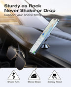 VICSEED Latest Upgrade for MagSafe Car Mount, [High & Low Temp Resistance] Magnetic Phone Holder for Your Car Dashboard, 360 Adjustable Car Phone Holder Mount for iPhone 17 Pro Max 16 15 14 13 12