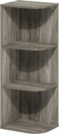 Furinno PASIR Book Shelf, 3-Tier Corner Bookshelf with Open Shelf, Standing Bookcase, 9.3 x 12 x 31.5 for Organization and St