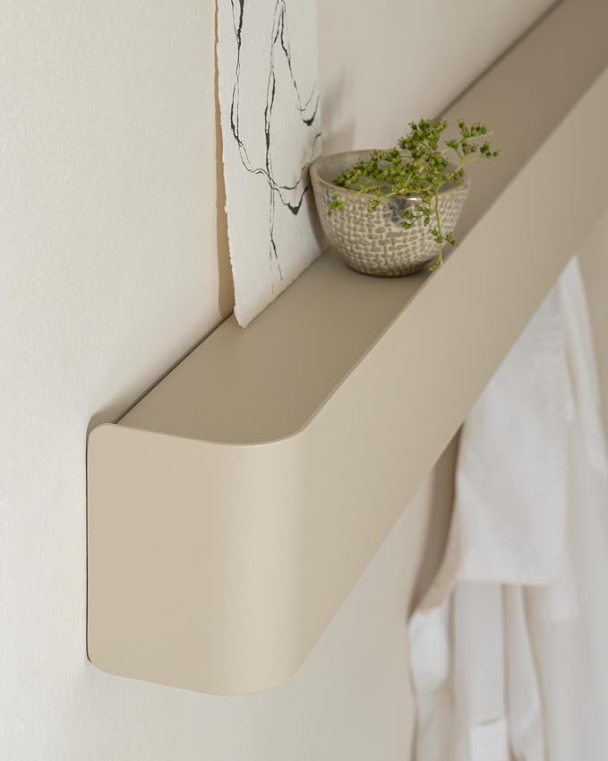 Kazai.® Coat Rack Wall Mount with Shelf 'Tone' | Modern Design Coat Hanger with Hidden Hooks and Storage | Hat Rack with Shel