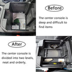 TACOBRO Center Console Organizer Compatible with 2020-2023 Silverado/Sierra 2500/3500HD/ 2019-2022 Chevy Silverado 1500 / GMC Sierra 1500 Accessories - Full-Coverage Insert Tray, ABS material Black