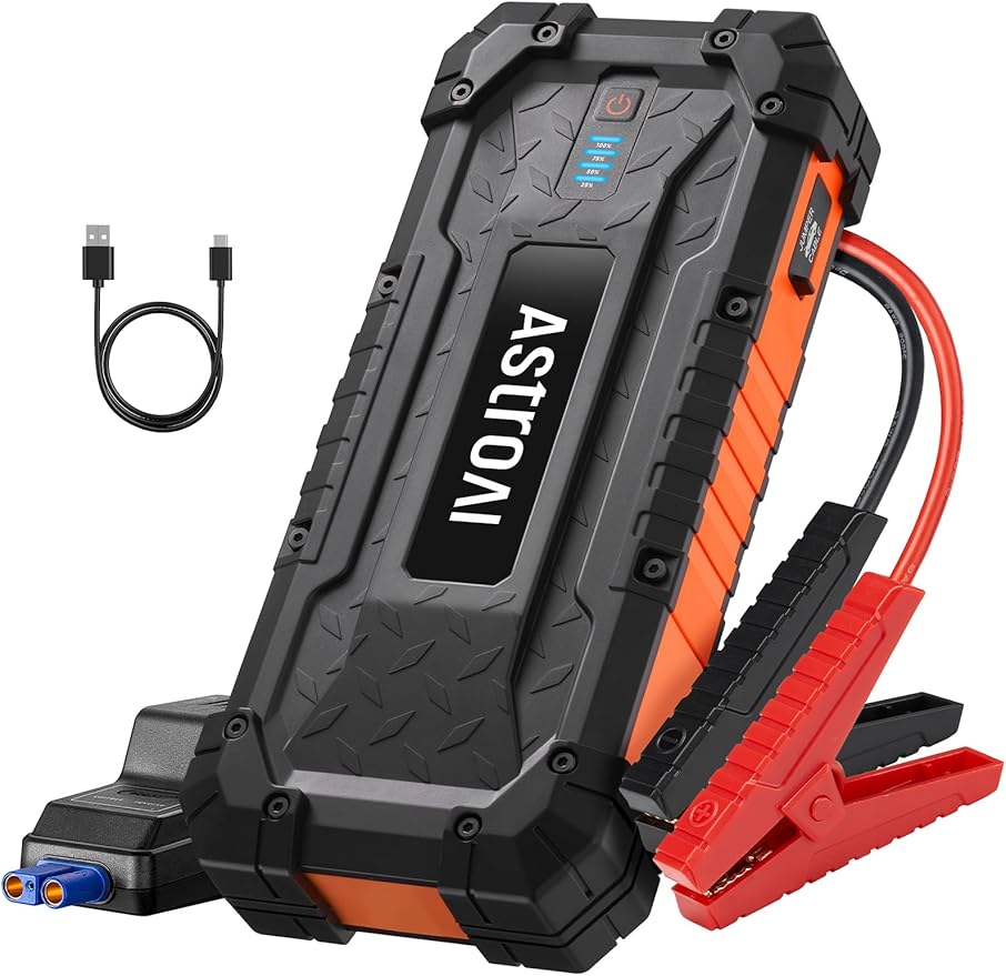 AstroAI S8 Ultra 4000A Car Jump Starter, Jump Box up to All Gas Engines & 12L Diesel, 12V Portable Power Bank with